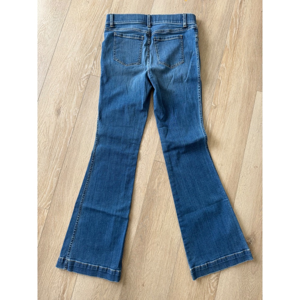 SPANX EveryWear Pull-On Flare Jeans Vintage Indigo Blue Denim Large - Picture 9 of 13